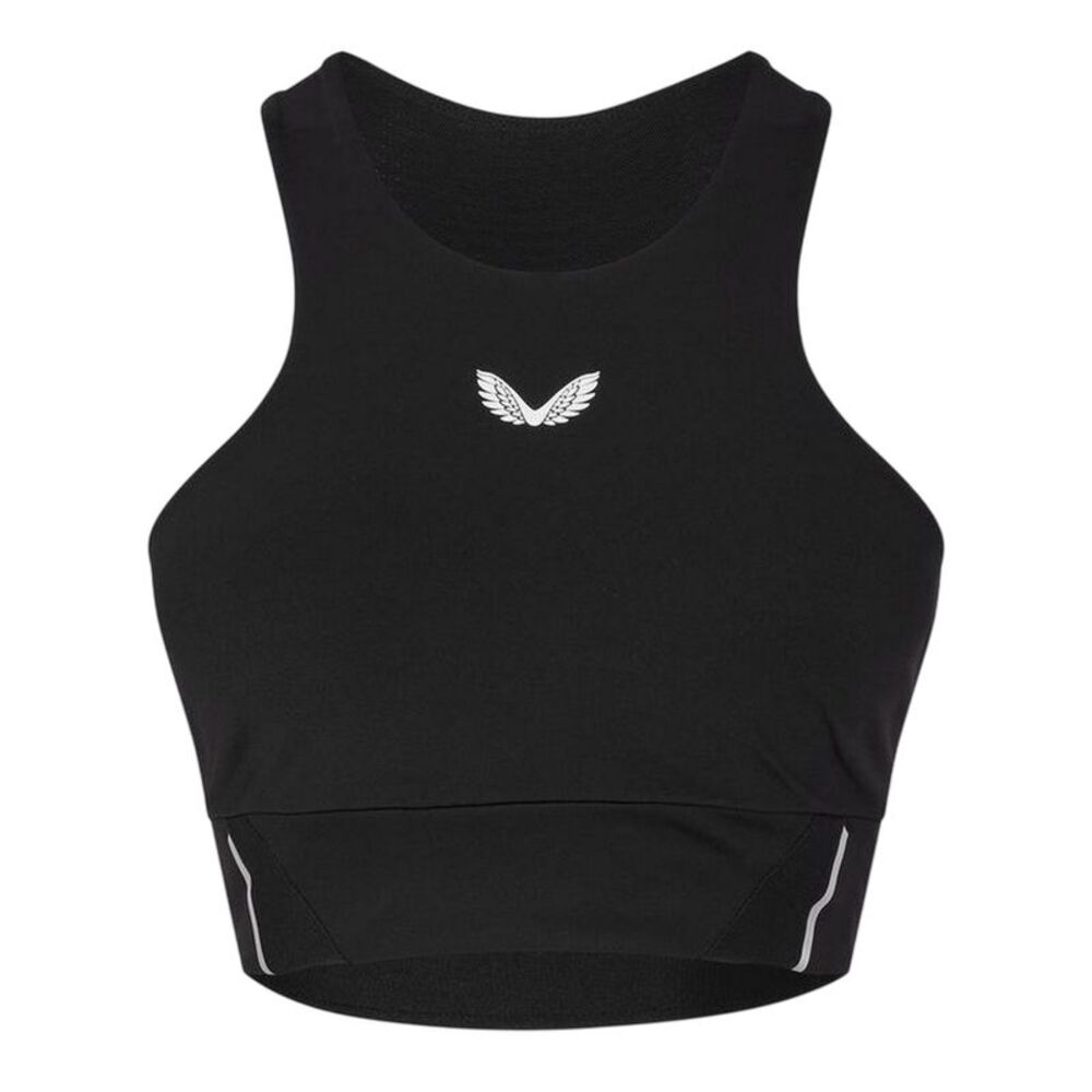 Castore Womens/Ladies Logo Sports Bra / Black Caviar